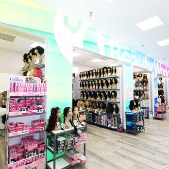 Wig displays and hair products
