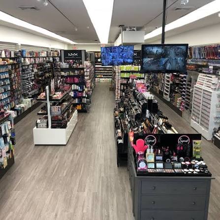 Cosmetics aisle and beauty products